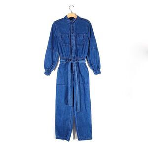 OLD NAVY Long Sleeve Romantic Utility Jumpsuit Coverall Medium Blue Denim Small